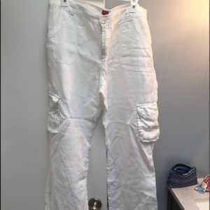 Esprit White Linen Cargo pants